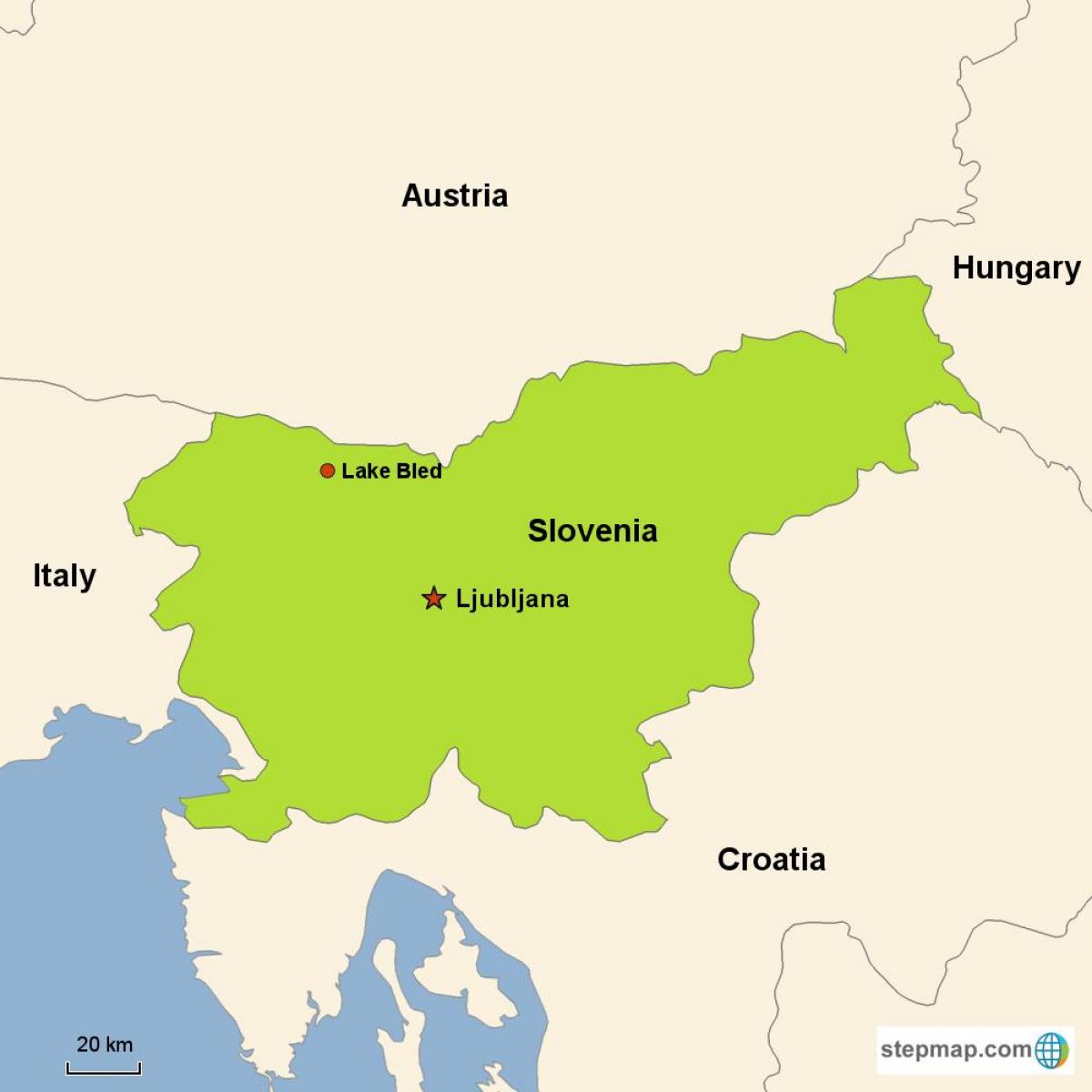מפה של לובליאנה סלובניה