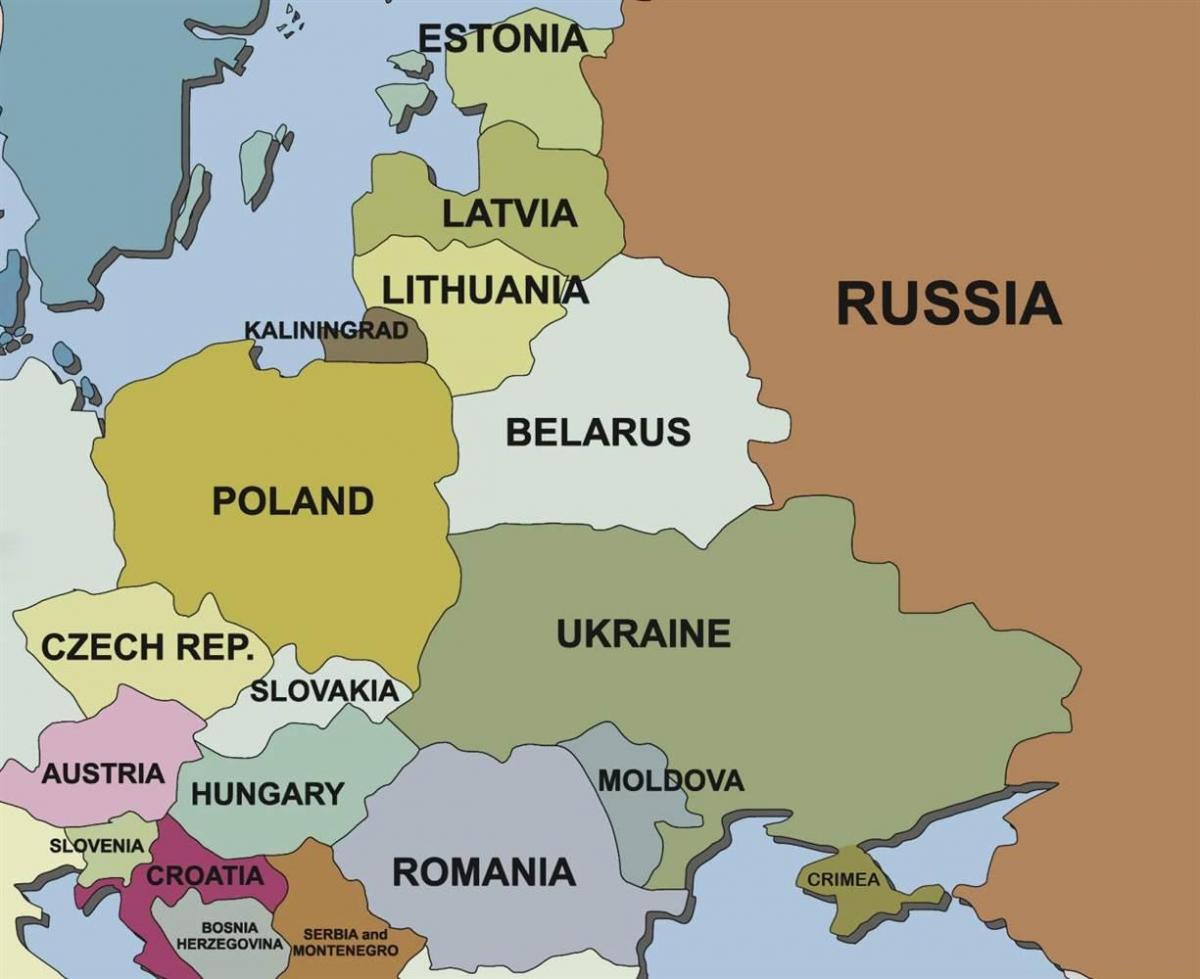 מפה של סלובניה וגם המדינות השכנות