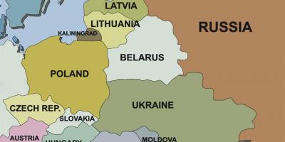 מפה של סלובניה וגם המדינות השכנות