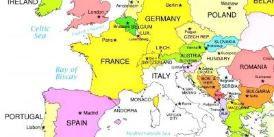 מפה של אירופה מראה סלובניה